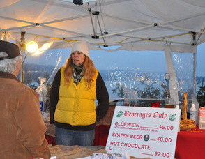 Christine Kretzmer serves up piping beverages on the Boardwalk.
