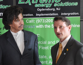 Al Cole of CBS Radio interviews Samuel K Burlum for a video segment.