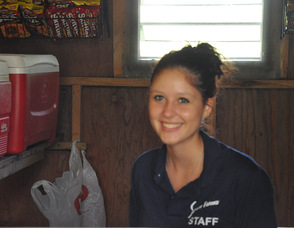 Carly Hurd mans the snack area within the zoo.
