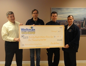 Weltman Home Services, Inc. donates $1,000 to the Berkeley Heights Volunteer Rescue Squad