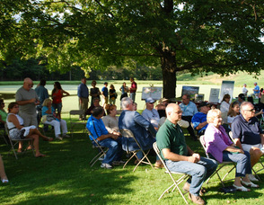 Attendees relaxing at Waterwheel Farm.