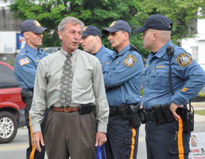 Joseph Caravella from TransOptions with the Newton Police.
