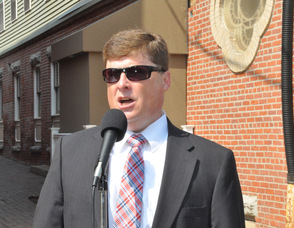 Mark Hontz emcees the parade.