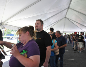 Fans lined up throughout the afternoon to meet John Schneider.