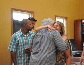 Max Zimmer receives a warm welcome from event attendees.
