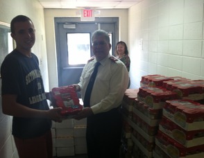 Tim Lonergan and Major Droz of the Morristown Salvation Army