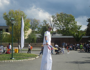 Man on stilts
