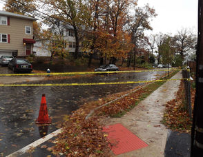 Mississippi Avenue closed; downed tree and wires.