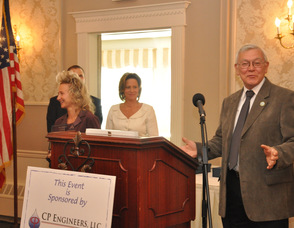 Michael Francis and Maria Galate receive the award for Hopatcong Borough.