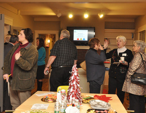 Guests mingle at the C3 Workplace event.