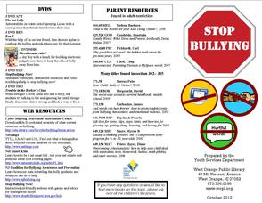 Front Page of WOPL List of Anti Bullying Books and Media