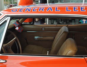 A General Lee replica outside of Neilsen Chrysler Dodge Ram.