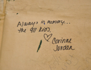 A special message to 9/11 children on the flip side of the "HOPE" Mural.