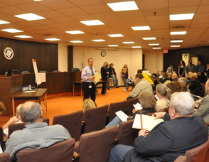Town of Newton Town Manager Thomas S. Russo, Jr., addresses the group.