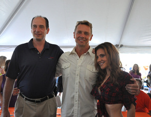 Claude Jaillet, John Schneider, and Kristen Schulman, the Daisy Duke Look-a-Like.