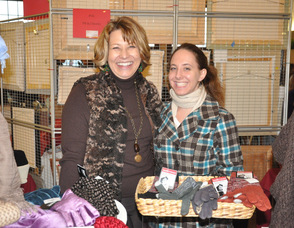 Sara Megletti, owner of PB&J Stores, with Jennifer Fratangelo, at the store's booth.