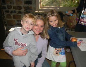 Trisha Karan with her son Joseph and his friend