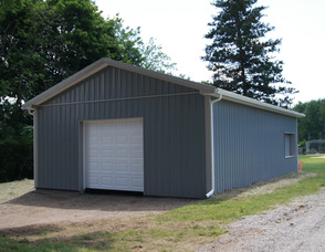 The exterior of the building near completion.
