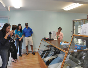 Elisa and Chip Schaffer chat with customers on Saturday.