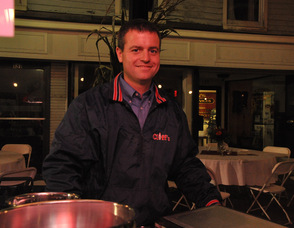 Peter Freund of Cliff's Ice Cream scooped out four flavors of the establishment's homemade ice cream.