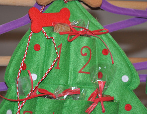 A special Advent Calendar for dogs, with refillable spots for pet treats.