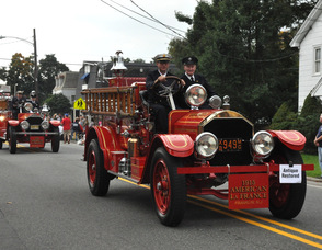 1915 and 1926 American LaFrance Engines ridden by members of the Franklin Fire Department.