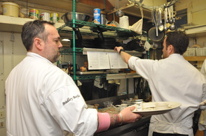 Chefs team up in the kitchen.