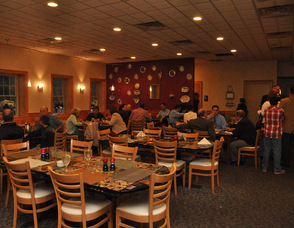 Supporters for Dennis Mudrick begin arriving at The Dining Room.