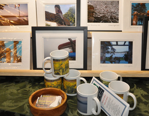 Photos of Daniel Baumgartner on display, and for sale.