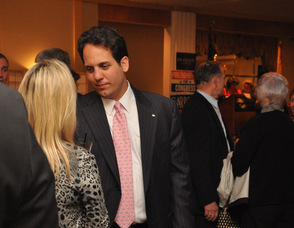 Donald Ploetner II speaks to supporters at the Adam Todd.