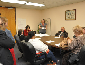 Debra J. Millikin, Deputy Town Manager, works with her group.