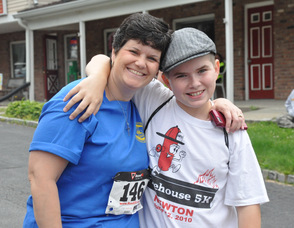 Town of Newton Municipal Clerk, Lorraine Read, with son Brendon, age 10.