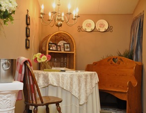 A cozy corner within Blooms of Elegance.