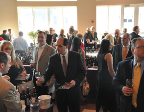 Guests sampling wine at the event.
