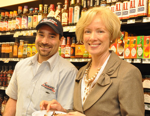 Lou Bavaro of Michelbob's and Kings Food Markets President and CEO, Judy Spires.