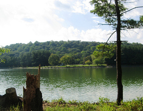 The Orange Reservoir as seen from the Turtleback Zoo Train Ride