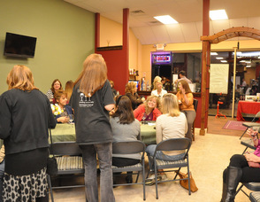 Ladies enjoying the Night of Indulgence at Vintner's Circle.