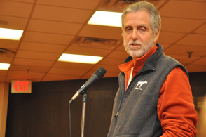 Kent Hardmeyer of the shade tree commission speaks.