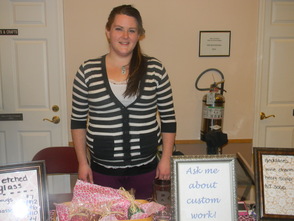 Amy Bostwick selling etched glass at the event
