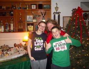 Erin Braun, center, with children, Christina, age 21, and Alex, age 12.