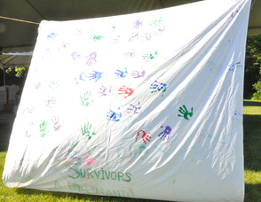 A banner to honor cancer survivors.