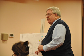 Dave Simmons, town engineer, discusses the property.