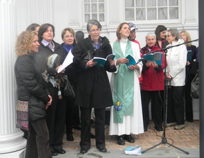 the church choir singing
