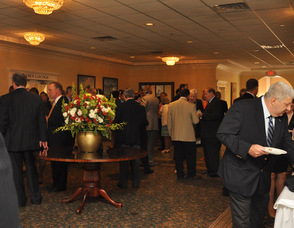 The group mingling at Perona Farms.