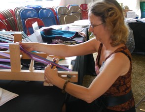 Daryl Lancaster at work at her loom.