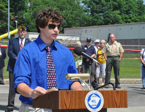 Jordan Le Frois reads the Gettysburg Address.