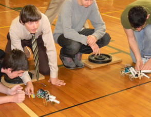 Students racing their cars