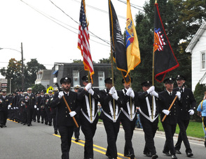 Franklin Fire Department marching in the parade.