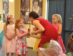 A smiling Averi Shaye Dodd learns she is chosen.