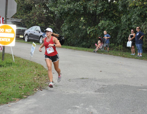 Melissa Fagersten of Sparta came in second for the women in the 5K.